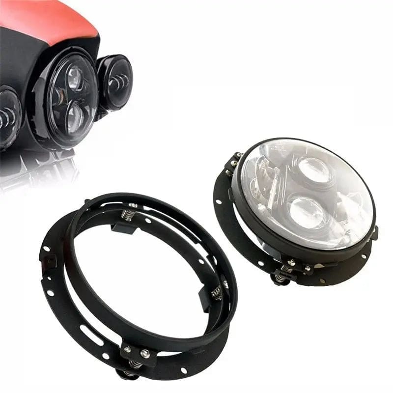Anneau de fixation pour phare 7″ compatible avec Harley – Noir – Image 2