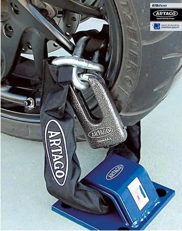 Antivol moto chaine + Cadenas Artago – SRA | Lg : 150cm – Image 2